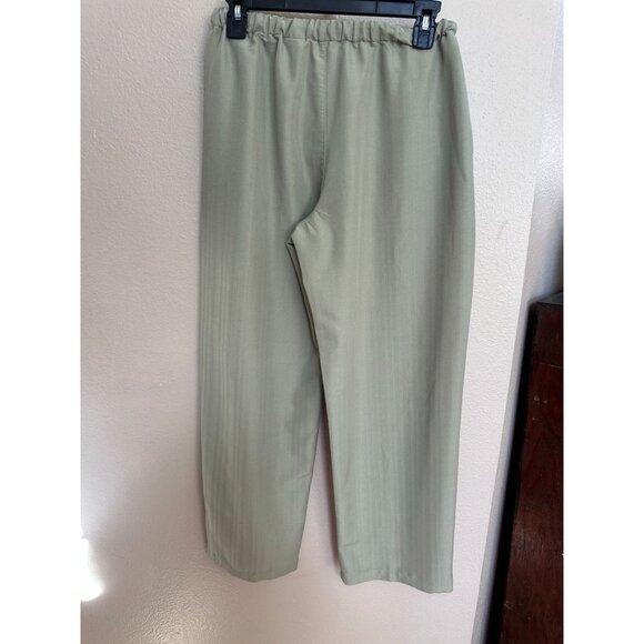 Jamaica Bay Petite Women’s Cropped Elastic Waist Pants Sage Green Rayon Blend PM - Picture 2 of 8